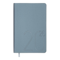 Дневник датированный 2026 STEEL, A6, голубой, штуч. кожа Buromax BM.2517-14