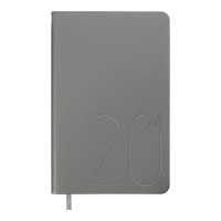 Дневник датированный 2024 STEEL, A6, серебро, штуч. кожа Buromax BM.2517-24