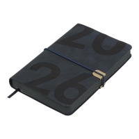 Щоденник датований 2026 BEST, A6, синій, штуч. шкіра Buromax BM.2519-02