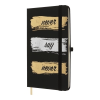 Книжка записна IDEA, на гумці, 136х207мм, 96 арк., кліт., офсет крем., тв.лам.обкл., чорна Buromax BM.255104-01