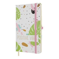 Книжка записная POSITIVO, на резинке, 136х207мм, 96 л., клит., офсет крем., тв.лам.обкл., салатовая Buromax BM.255110-15