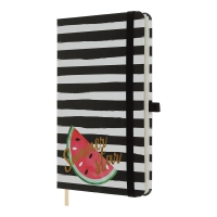 Книжка записная TRENDY, на резинке, 136х207мм, 96 л., клит., офсет крем., тв.лам.обкл., черная Buromax BM.255111-01