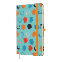 Книжка записна TRENDY, на гумці, 136х207мм, 96 арк., кліт., офсет крем., тв.лам.обкл., бірюзова Buromax BM.255111-06