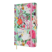 Книга записная TROPICAL, на резинке, 136х207мм, 96 л., клит., офсет крем., тв.лам.обкл., бирюзовая Buromax BM.255112-06