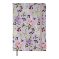 Книга записная GENTLE, на резинке, А5, 96 л., клетка, офсет крем., тв.лам.обл., лавандовая Buromax BM.255113-39