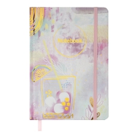 Книжка записна ABSTRACT, на гумці, А5, 96 арк., клітинка, офсет крем., тв.лам.обл., світло-рожева Buromax BM.255115-43