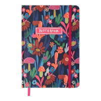 Книжка записна FLORA, на гумці, А5, 96 арк., клітинка, офсет крем., тв.лам.обл., рожева Buromax BM.255118-10