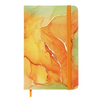 Книжка записная MARBLE, на резинке, А6, 80 л., клетка., офсет крем., тв.лам.обл., оранжевая Buromax BM.256101-11