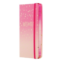 Книжка записная GRADIENT, на резинке, А6, 80 л., клетка., офсет крем., тв.лам.обл., розовый Buromax BM.256103-10