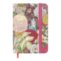 Книжка записная ROSE, на резинке, А7, 80 л., клетка., офсет крем., тв.лам.обл., розовая Buromax BM.257103-10