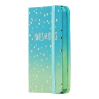 Книжка записная GRADIENT, на резинке, А7, 80 л., клетка., офсет крем., тв.лам.обл., синяя Buromax BM.257104-02