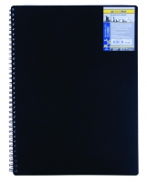 Книга для записей на пружине CLASSIC А6, 80 л, кл., черный, пласт.обл. Buromax BM.2589-001