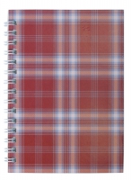 Тетрадь на пружине сбоку, А-6, 48л., "Shotlandka", бордовый, клетка, картонная обложка Buromax BM.2592-13