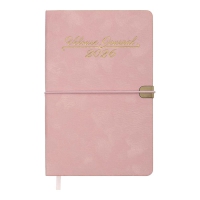Щотижневик датований 2026 VELOUR, A5, рожевий, штуч.шкіра Buromax BM.2710-10