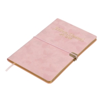 Щотижневик датований 2026 VELOUR, A5, рожевий, штуч.шкіра Buromax BM.2710-10