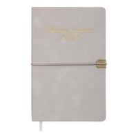 Щотижневик датований 2026 VELOUR, A5, світло-сірий, штуч.шкіра Buromax BM.2710-20