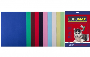 Набір кольорового паперу А4, 80г/м2, DARK + PASTEL, 10кол., 20л. Buromax BM.27211120-99