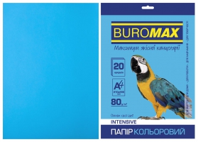 Папір кольоровий INTENSIVE, св.-синій, 20 арк., А4, 80 г/м² Buromax BM.2721320-30
