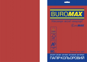 Папір кольоровий INTENSIVE, EUROMAX, червоний, 20 арк., А4, 80 г/м2 Buromax BM.2721320E-05