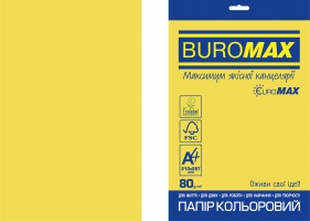Бумага цветная INTENSIVE, EUROMAX, желтая, 20 л., А4, 80 г/м2 Buromax BM.2721320E-08