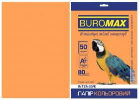 Бумага цветная А4, 80г/м2, INTENSIV, оранжевая, 50л. Buromax BM.2721350-11