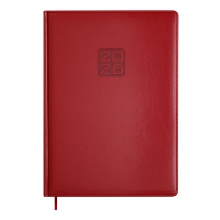 Щоденник датований 2026 BRAVO, A4, червоний, штуч. шкіра/поролон Buromax BM.2740-05
