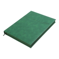 Дневник датированный 2024 ORION, A4, зелёный, штуч. кожа/поролон Buromax BM.2748-04