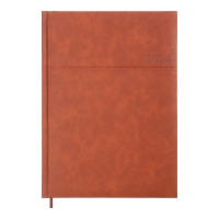 Дневник датированный 2024 ORION, A4, св.коричневый, штуч. кожа/поролон Buromax BM.2748-18