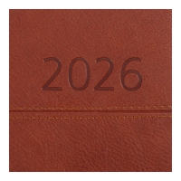 Еженедельник датированный 2026 ORION, A4, светло-коричневый, штуч. кожа/поролон Buromax BM.2783-18