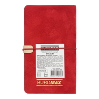 Еженедельник датов. 2026 карман. VELOUR, 85*153, красный, штуч. кожа Buromax BM.2891-05