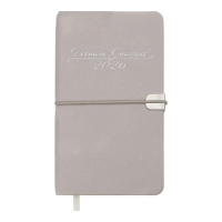 Еженедельник датирован 2026 карман. VELOUR, 85*153, светло-серый, штуч.кожа Buromax BM.2891-20