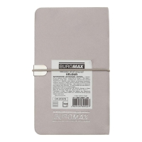 Еженедельник датирован 2026 карман. VELOUR, 85*153, светло-серый, штуч.кожа Buromax BM.2891-20