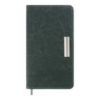 Еженедельник датирован 2026 карман. SALERNO, 85*153, зеленый, штуч. кожа Buromax BM.2892-04