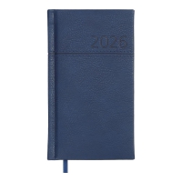 Еженедельник датирован 2026 карман. ORION, 85*153, синий, штуч. кожа/поролон Buromax BM.2895-02