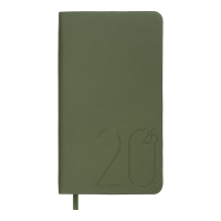 Еженедельник датирован 2026 карман. MORANDI STYLE, 85*153, зеленый, штуч. кожа Buromax BM.2897-04