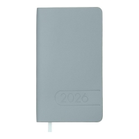 Еженедельник датирован 2026 карман. LIGHT MORANDI, 85*153, светло-синий, штуч. кожа Buromax BM.2898-30
