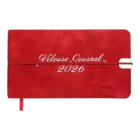 Еженедельник датирован 2026 карман. VELOUR, 153*87, красный, штуч. кожа Buromax BM.2902-05