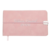 Еженедельник датирован 2026 карман. VELOUR, 153*87, розовый, штуч. кожа Buromax BM.2902-10