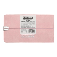 Еженедельник датирован 2026 карман. VELOUR, 153*87, розовый, штуч. кожа Buromax BM.2902-10