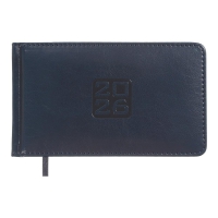 Еженедельник датирован 2026 карман. BRAVO, 153*87, синий, штуч. кожа/поролон Buromax BM.2904-02