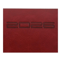 Еженедельник датирован 2026 карман. IDEAL, 153*87, красный, штуч. кожа Buromax BM.2905-05