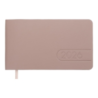 Еженедельник датирован 2026 карман. LIGHT MORANDI, 153*87, какао, штуч. кожа Buromax BM.2910-40
