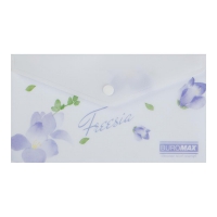 Папка-конверт DL на кнопці, FREESIA ARABESKI, напівпрозора, бузкова Buromax BM.3853-26