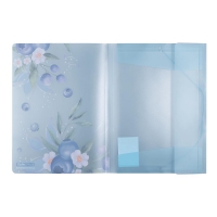 Папка А5 на гумках, BLUEBERRY ARABESKI, напівпрозора, морська хвиля Buromax BM.3907-17