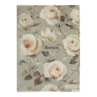 Папка А4 на гумках, ROSES ARABESKI, напівпрозора, світло-сіра Buromax BM.3908-20
