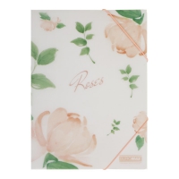 Папка А4 на резинках, RAMIRA ARABESKI, полупрозрачная, коралловая Buromax BM.3908-27