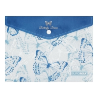 Папка-конверт А5 на кнопці, MACHAON ARABESKI, напівпрозора, синя Buromax BM.3919-02