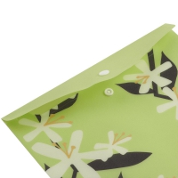Папка-конверт А5 на кнопці, PLUMERIA ARABESKI, напівпрозора, салатова Buromax BM.3919-15