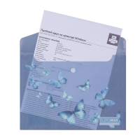 Папка-конверт А5 на кнопці, SKY ARABESKI, напівпрозора,електрик Buromax BM.3919-45