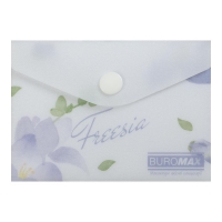 Папка-конверт А7 на кнопці, FREESIA ARABESKI, напівпрозора, бузкова Buromax BM.3923-26